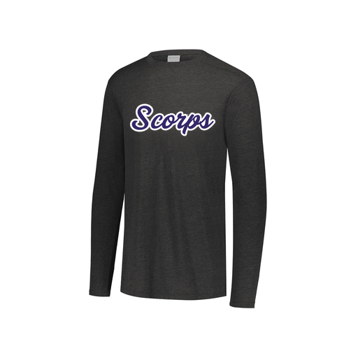 [FTLCUBBK-YS-LOGO3] Decker Youth Tri-Blend T-Shirt - Long Sleeve (Youth S, Black, Logo 3)